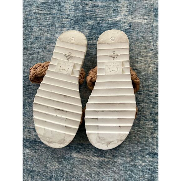 Marc Fisher Jaime Tan Brown Flat Espadrille Slip On Sandal Size 5.5 - Picture 5 of 6